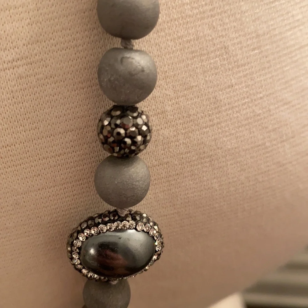 Evil Eye Crystal,Pearl, and StoneBeaded Necklace - Picture 8 of 11